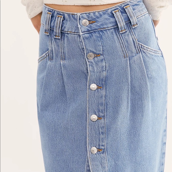 Free People Denim Midi Skirt - Picture 6 of 10